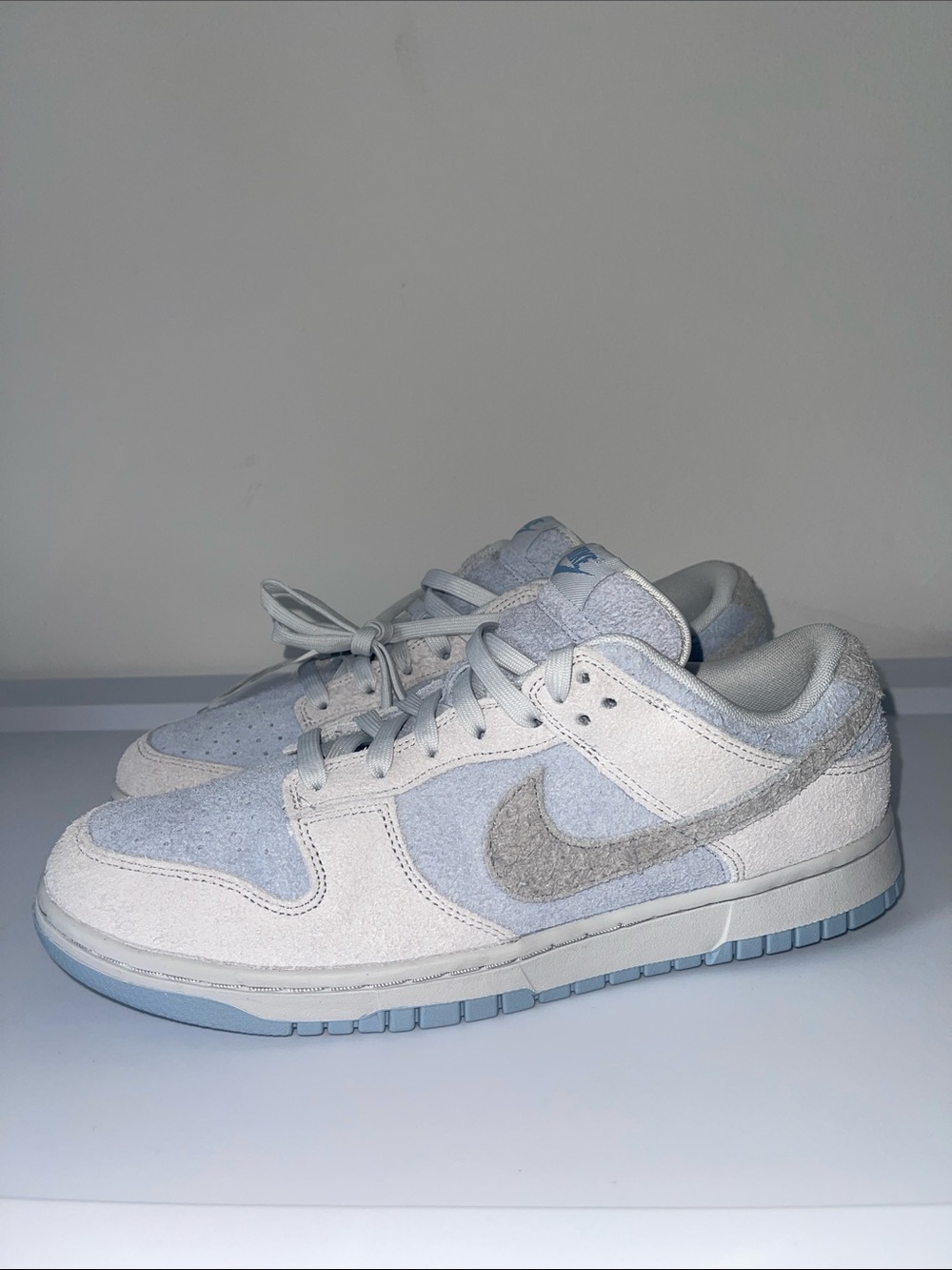 Nike Dunk Low in Light Gray & Pale Blue Suede